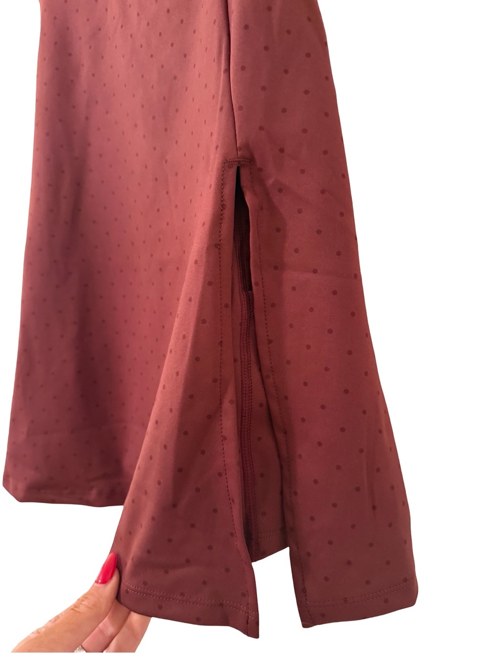 Posie Active Polka Dot Athleisure Mini Dress Burgundy XS NWT - Picture 6 of 9